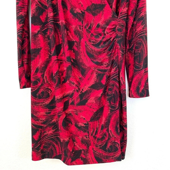 Norma Kamali Long Sleeve Side Drape Dress Soft Stretchy Knit Red Black Size XXL - Picture 5 of 15